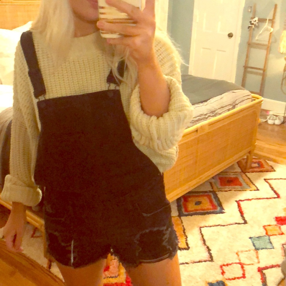 Black jean romper